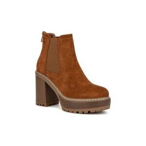 Olivia Miller Emily Chelsea Platform Booties in Cognac